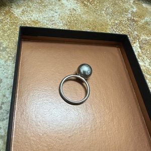 Tiffany and Co 8mm Silver Ball Hardware Ring Size 8
